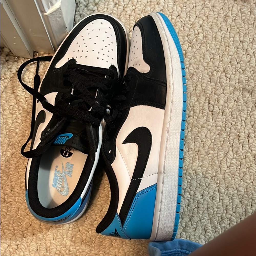 Nike Jordan Black and Blue Low-Top Sneakers